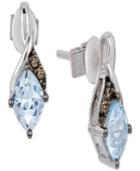 Le Vian Chocolatier Sea Blue Aquamarine (7/8 Ct. T.w.) & Diamond Accent Drop Earrings In 14k White Gold