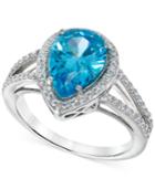 Giani Bernini Aqua And Clear Cubic Zirconia Ring In Sterling Silver