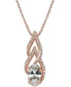 Danori Rose Gold-tone Crystal & Pave Pendant Necklace, Created For Macy's