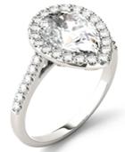 Moissanite Pear Halo Ring (2-5/8 Ct. Tw.) In 14k White Gold
