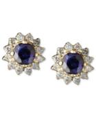 Royalty Inspired By Effy Sapphire (5/8 Ct. T.w.) And Diamond (1/4 Ct. T.w.) Round Stud In 14k Gold