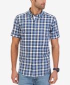 Nautica Men's Federal Blue Plaid Short Sleeve Shirt