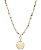 M. Haskell For Inc Gold-tone Neutral Bead Pendant Necklace