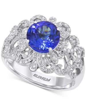 Effy Tanzanite (1-9/10 Ct. T.w.) And Diamond (1/2 Ct. T.w.) Ring In 14k White Gold
