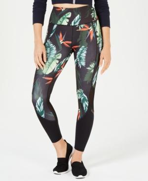 Superdry Leaf-print Mesh-inset Leggings
