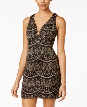 Teeze Me Juniors' Glitter Bodycon Scuba Dress
