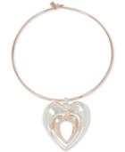 Robert Lee Morris Soho Two-tone Double Heart Pendant Necklace