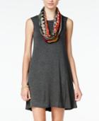 Bcx Juniors' Pullover Shift Dress With Printed Infinity Scarf