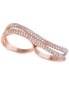 Effy Diamond Two-finger Ring (1-1/6 Ct. T.w.) In 14k Rose Gold