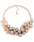 Carolee Gold-tone Ombre Imitation Pearl Collar Necklace