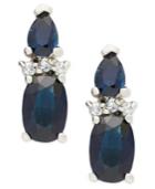 Sapphire (1-9/10 Ct. T.w.) And Diamond Accent Earrings In 14k White Gold