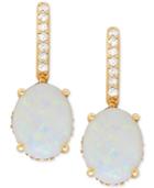 Opal (2 Ct. T.w.) & Diamond (1/5 Ct. T.w.) Drop Earrings In 14k Gold