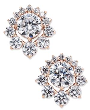 Danori Cubic Zirconia Bliss Stud Earrings In Rose Gold-plated Brass, Only At Macy's