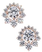 Danori Cubic Zirconia Bliss Stud Earrings In Rose Gold-plated Brass, Only At Macy's