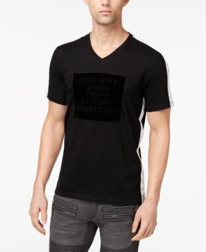 Inc International Concepts Men's Flocked-patch V-neck T-shirt, Created For Macy's