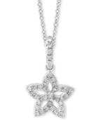 Effy Kidz Children's Diamond Star Flower 16 Pendant Necklace (1/6 Ct. T.w.) In 14k White Gold