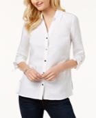 Jm Collection Tie-sleeve Shirt, Created For Macy's