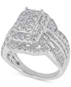 Diamond Step Engagement Ring (2 Ct. T.w.) In 14k White Gold