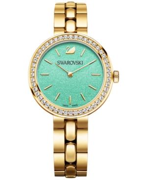 Swarovski Women's Swiss Daytime Crystal Accent Gold-tone Stainless Steel Bracelet Watch 34mm