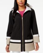 Jones New York Petite Colorblocked A-line Rain Coat