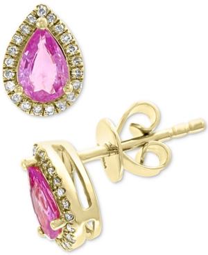 Effy Pink Sapphire (9/10 Ct. T.w.) & Diamond (1/8 Ct. T.w.) Earrings In 14k Gold