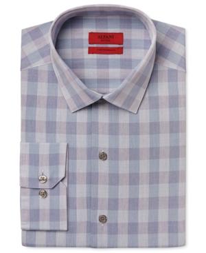 Alfani Red Men's Fitted Performance Teal Oversized-gingham Dress Shirt, Only At Macy's