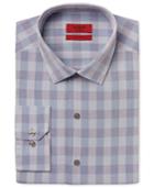 Alfani Red Men's Fitted Performance Teal Oversized-gingham Dress Shirt, Only At Macy's