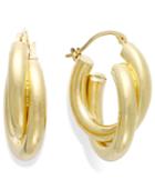 Signature Gold Double Twist Hoop Earrings In 14k Gold Over Resin