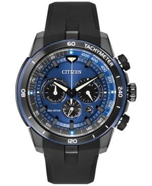Citizen Men's Chronograph Eco-drive Ecosphere Black Polyurethane Strap Watch 48mm Ca4155-12l