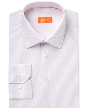 Tallia Men's Slim-fit Jacquard Mini Flowers On Striped Ground Dress Shirt