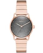 Dkny Women's Greenpoint Rose Gold-tone Stainless Steel Bracelet Watch 36mm, Created For Macy's