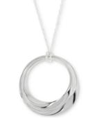 Robert Lee Morris Soho Silver-tone Sculptural Open Disc Pendant Necklace