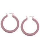 Dkny Black-tone 1 1/5 Flat Hoop Earrings