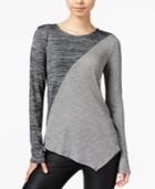 Bar Iii Asymmetrical Colorblocked Top, Only At Macy's