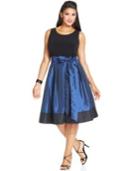 Sl Fashions Plus Size Sleeveless Pleated Side Bow Dress