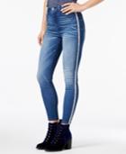 Tinseltown Juniors' Glitter-stripe Skinny Jeans