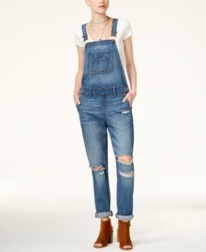 American Rag Juniors' Ripped Cuffed Overalls, Only At Macy's