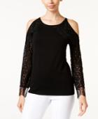 Thalia Sodi Lace-sleeve Sweater, Only At Macy's