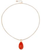 Guess Gold-tone Large Stone Long Length Pendant Necklace