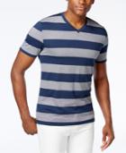 Alfani Red Men's Wide-stripe V-neck T-shirt, Only At Macy's
