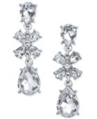 Charter Club Large Silver-tone Crystal Linear Drop Earrings, 1.6, Created For Macy's