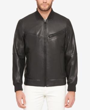 Marc New York Men's Three-pocket Leather Bomber Jacket