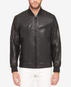 Marc New York Men's Three-pocket Leather Bomber Jacket