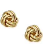 Small Love Knot Stud Earrings In 10k Gold