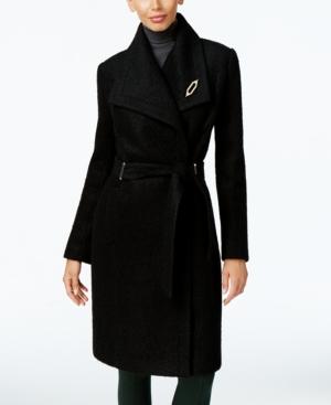 Ivanka Trump Asymmetrical Walker Coat With Brooch