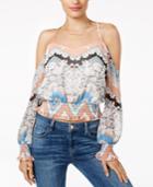 Guess Printed Cold-shoulder Top