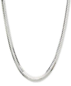 Giani Bernini Flat Snake Chain 18 Collar Necklace In Sterling Silver, Created For Macy's