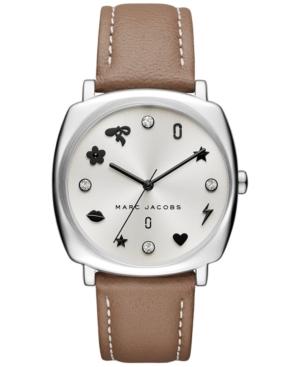 Marc Jacobs Women's Mandy Brown Leather Strap Watch 34x34mm