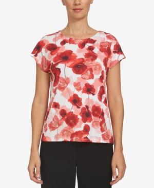 Cece Poppy-print Top