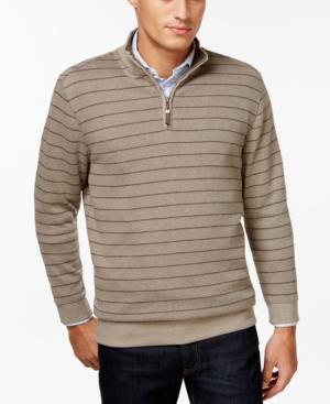 Tasso Elba Quarter-zip Striped Sweater, Only At Macy's